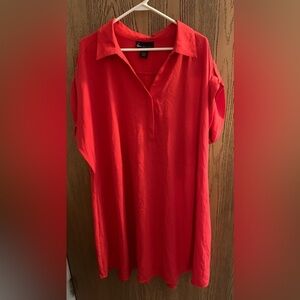 Lane Bryant Short Sleeve V-Neck Crepe Nit Top/Dress  with Waist Tie